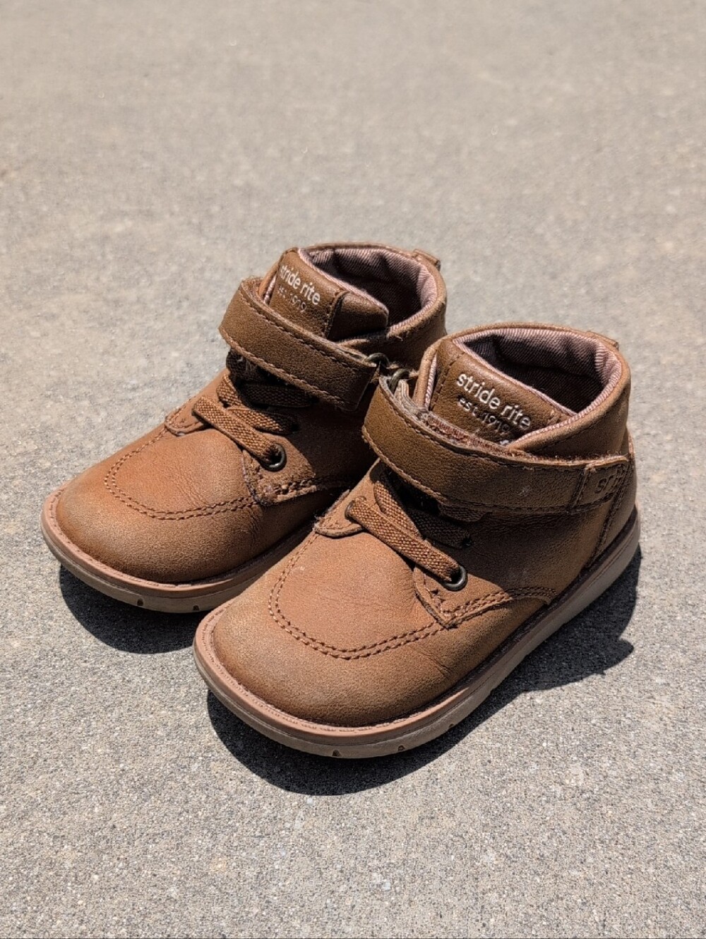 Stride Rite Brown Toddler Leather Ankle Boots